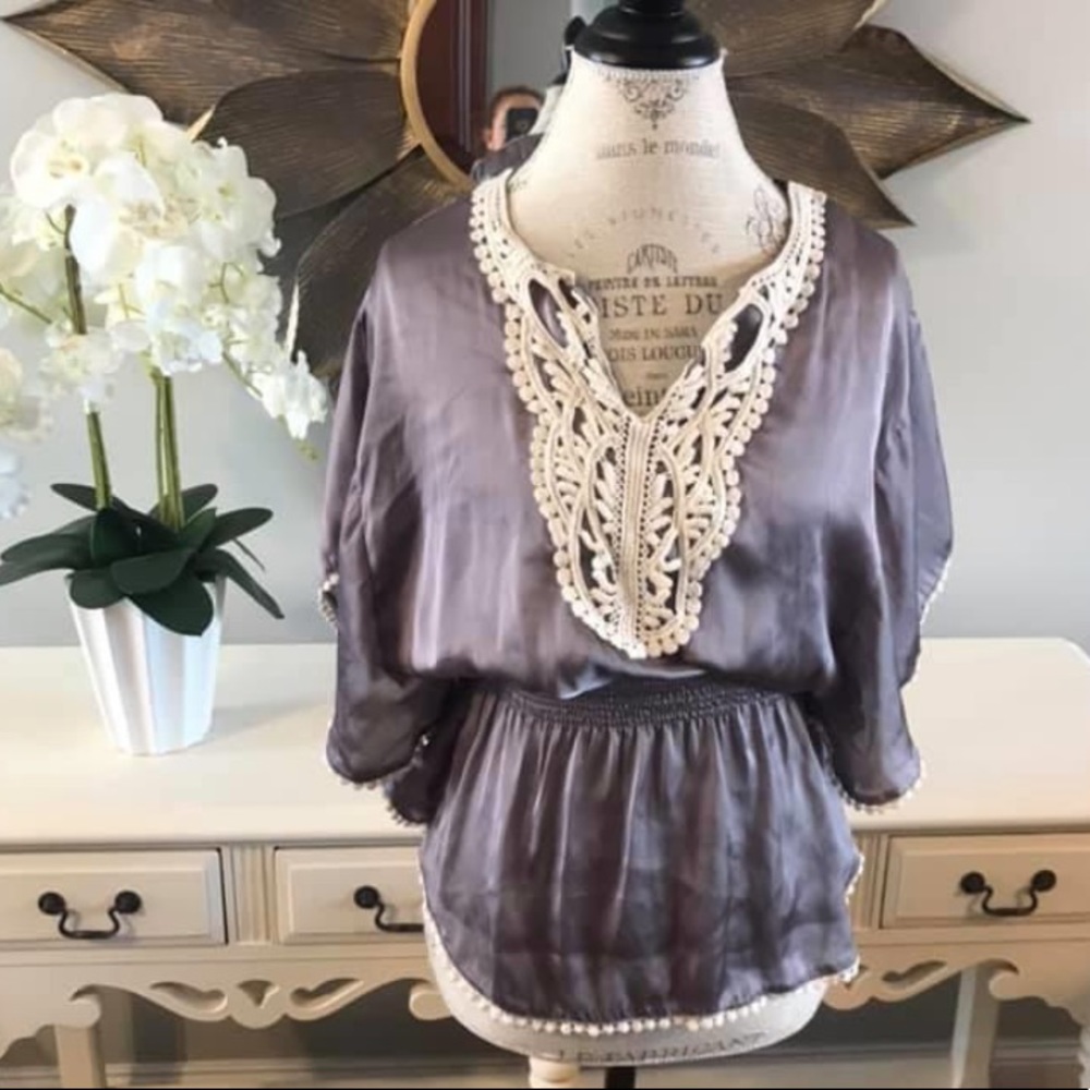 Grey Silk Blouse